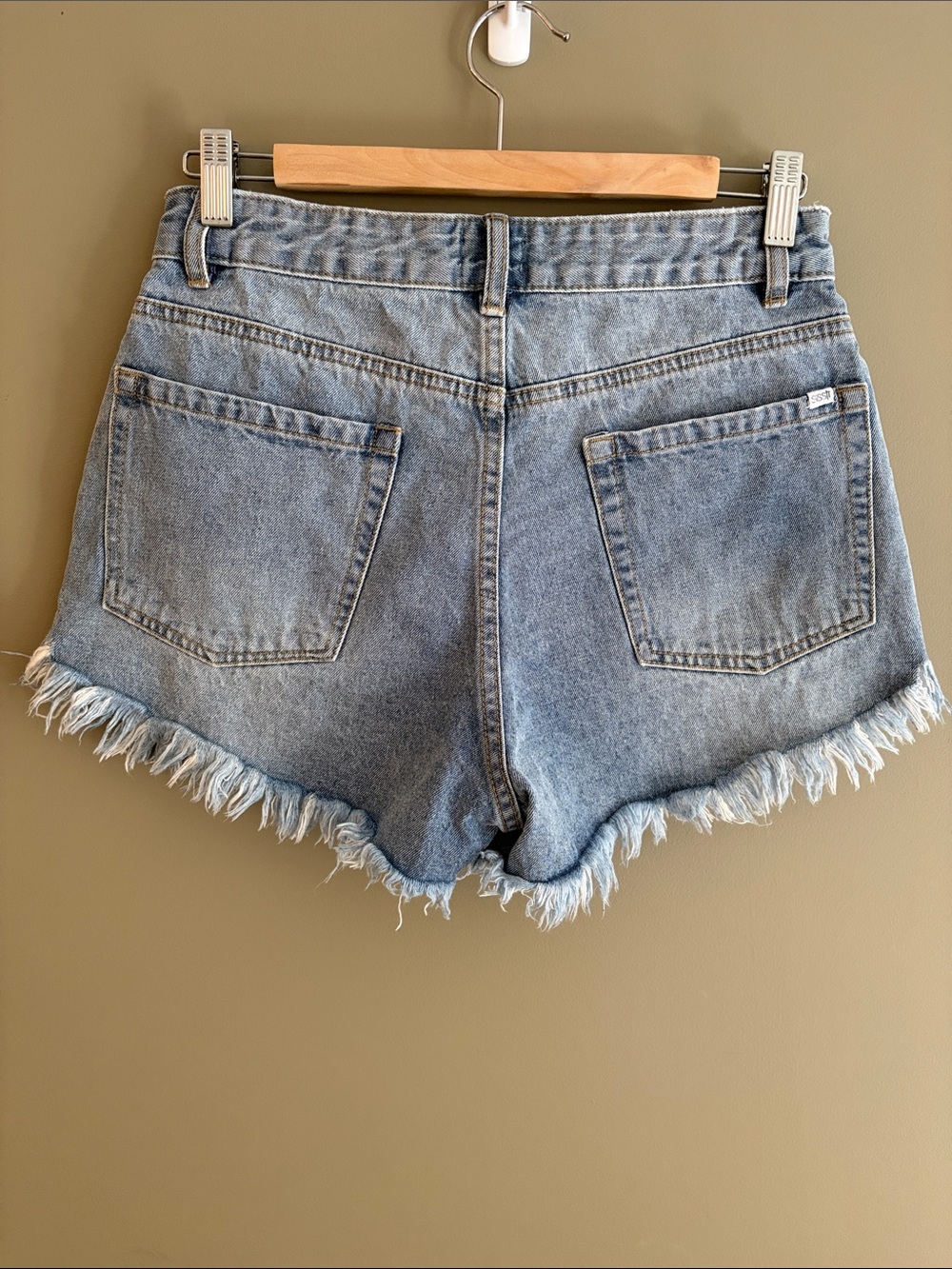 Sisstr Evolution Frayed Hem Light Blue Denim Jean Shorts size 28 - Picture 8 of 12